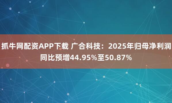 抓牛网配资APP下载 广合科技：2025年归母净利润同比预增44.95%至50.87%