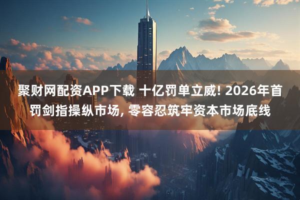 聚财网配资APP下载 十亿罚单立威! 2026年首罚剑指操纵市场, 零容忍筑牢资本市场底线